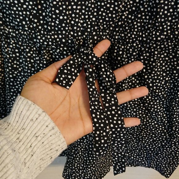 Banana Republic Romper Shorts Size Small Black White Polka Dot With Pockets - Picture 7 of 9